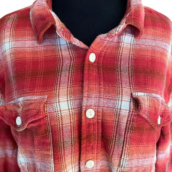 Frye And Co Mens Red Flannel Plaid Long Sleeve Button Up Shirt Mens Sz XL - Picture 3 of 7